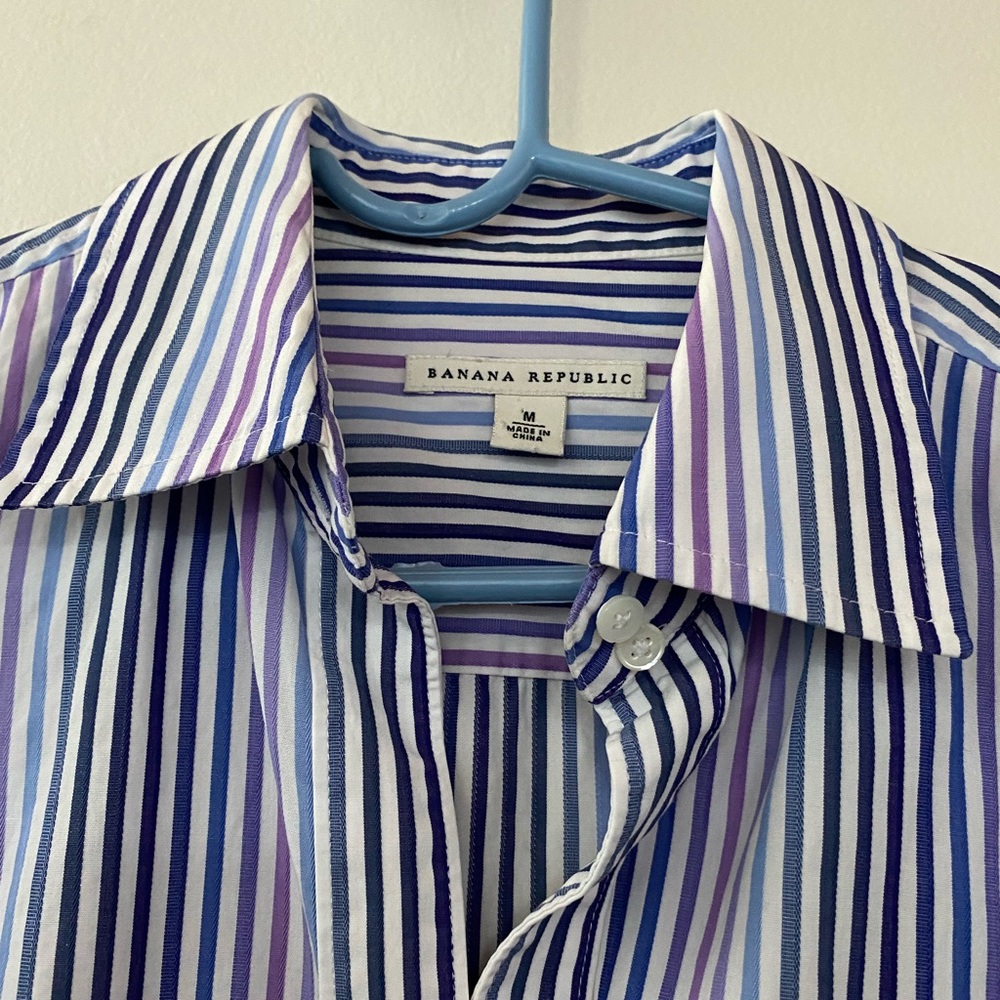 Blue Striped Women's Top - Picture 2 of 4